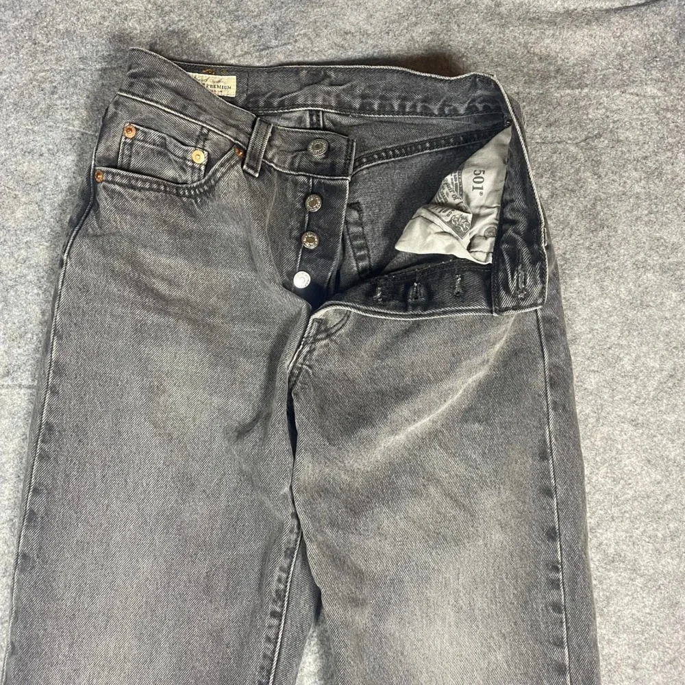 Levi Strauss & Co 501‎ 81 Premium Grey Wash Straight Leg Button Fly Jeans 24x31